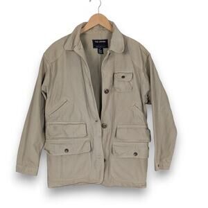 The Limited Barn Jacket XS Tan Vintage 90s Utility Chore Coat Cargo Canvas